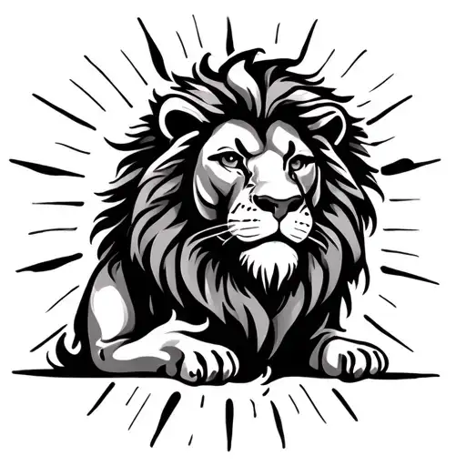 Persian Tribal Lion And Sun Rays