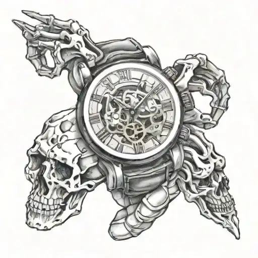 Watch And Bones On The Hand
