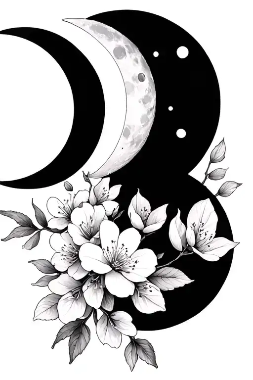 Cherry Blossoms And Moon Phases
