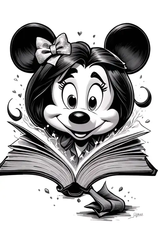 Disney Characters Coming Out Of An Open Book