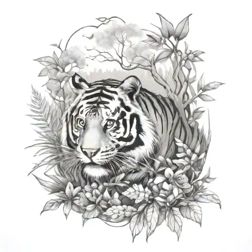 Tiger Forest Scene