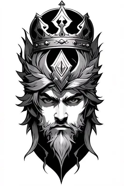 Zelda And Final Fantasy With A Crown And Jecht Symbol