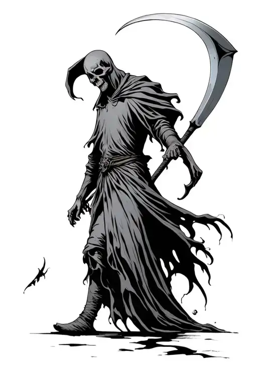 Death With A Scythe Walking