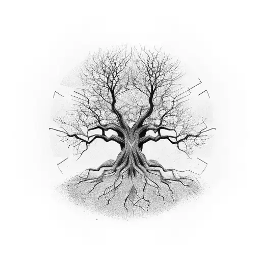 A Tree With Roots Shaped Like Clock Hands To Symbolize How We Grow And Change As Time Passes