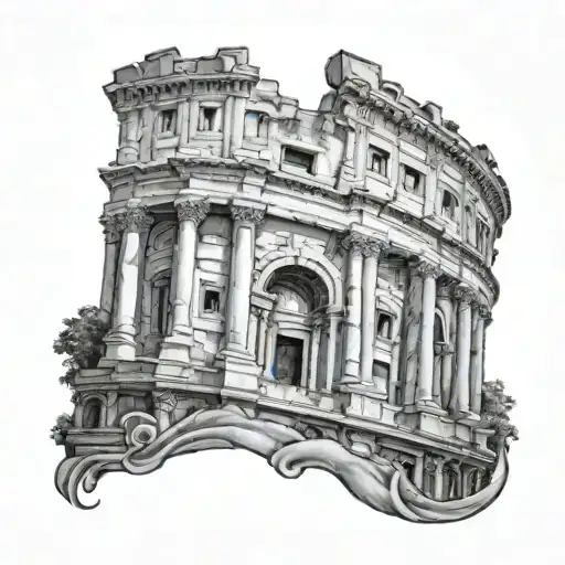 Chicano Colosseum Tattoo Realistic Design