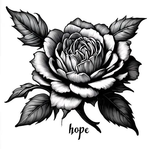 Gladius Flower With The Word Hope Intertwined