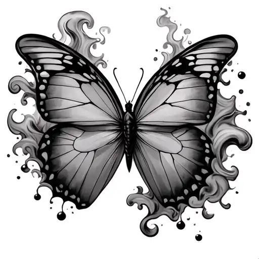 Butter Fly With Smoke Coming Out Of Holes Of The Butterfly