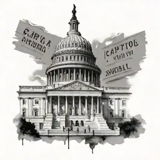 Capitol Building With Street Signs In Front