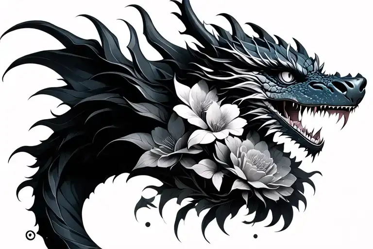 Dragon With Flowers