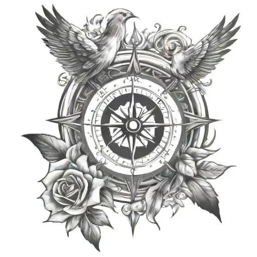 Compass Rose And Dove