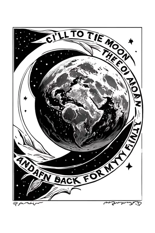 Earth And A Full Moon With To The Phrase I'll Go To The Moon And Back For My Family