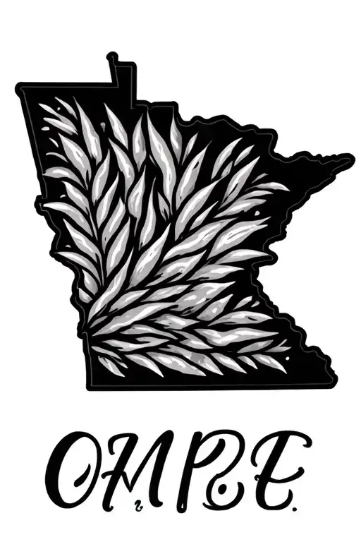 Outline Of Minnesota With Ope Written In Cursive