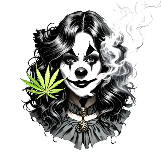 Clown Woman Smoking Weed