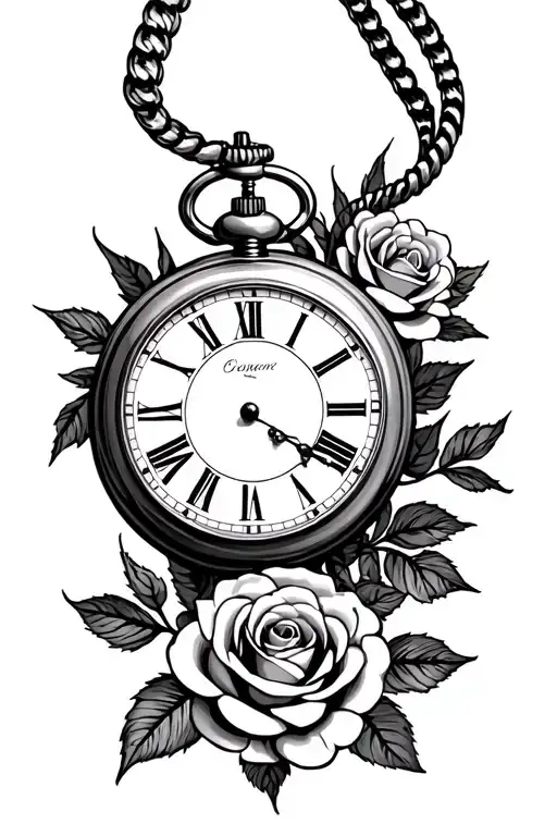 Pocket Watch And Roses