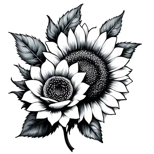 Rose And Sunflower Intertwined