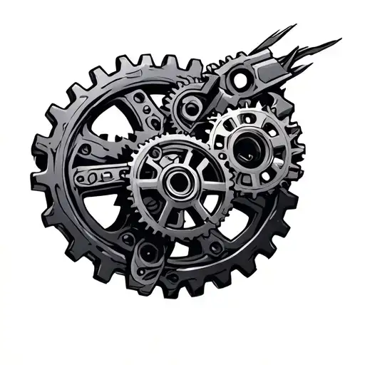 Mechanical Gears Intertwined