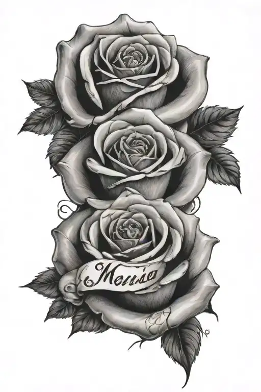 Roses Wrapped With The Name Written Maria