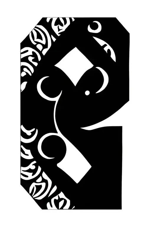 Ghanaian Adinkra Symbols Blended With Geometric Mandala Design Image In Black And White