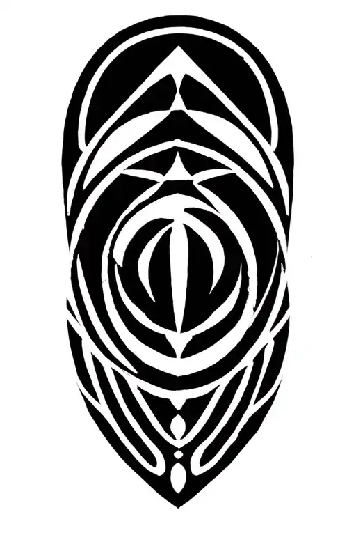 Ghanaian Adinkra Symbols Blended With Geometric Mandala Design Image In Black And White
