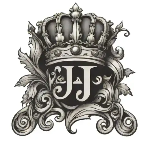 Letter J With Queens Crown