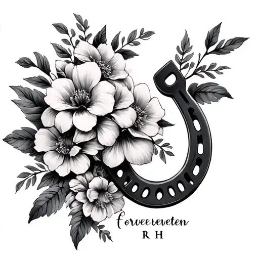 Flowers With A Horse Shoe That Says Forever Seventeen Rh