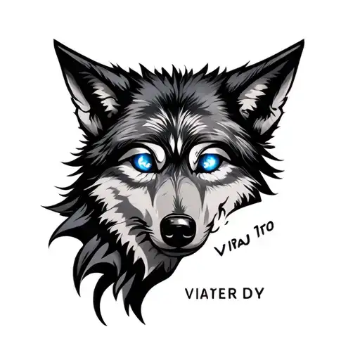 Wolf Head And Viraj Name Reflecting In His Eye Inside