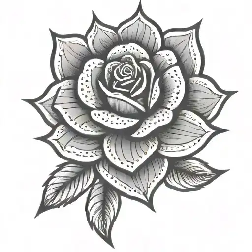 A Geometric Rose Mandala Incorporating Elements Of Traditional Mexican Art