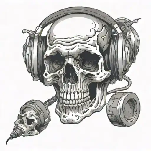 Hope Is Cruel Skull Wearing Headphones