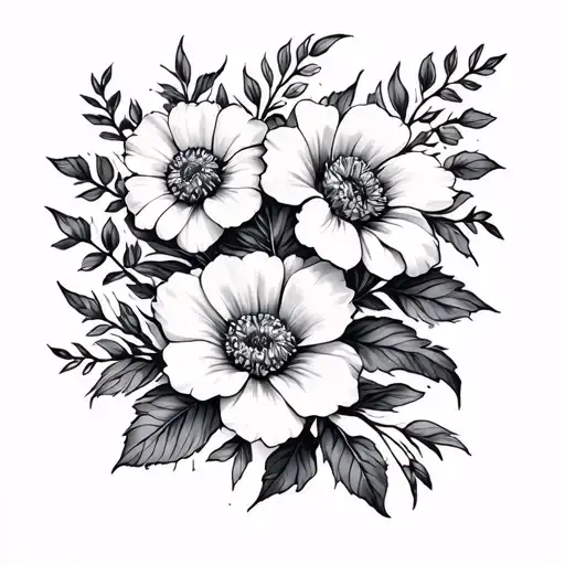 Flowers Sleeve Tattoo Design