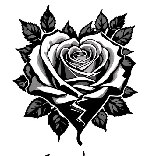 Rose And Broken Heart