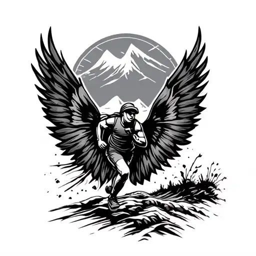 Ultra Trail Running Freely Symbolizing Freedom