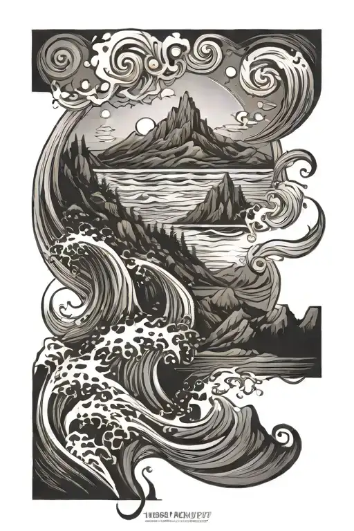 Ocean Waves And Mountain Trails Winding