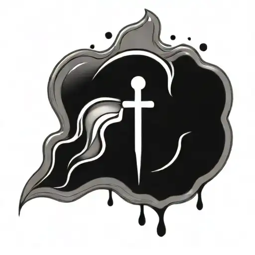 Victim's Mark With Dripping Blood And Stylization