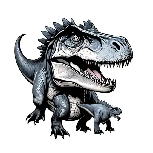 Big Dinosaur And A Baby Dinosaur