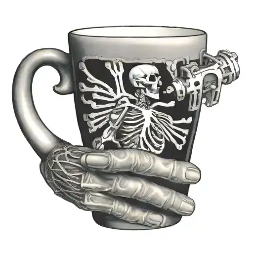 A Radiologic Technologist Holding A Coffee Mug With X-ray Images On It