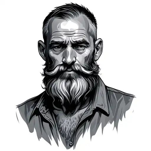 Old Man With Beard Short Hair