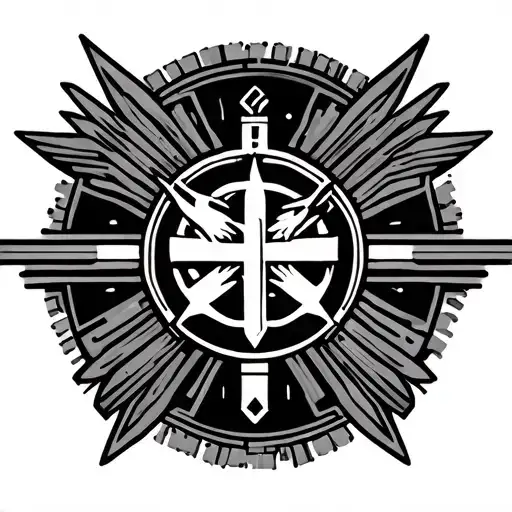 World Scout Symbol As Processor With Processor Patters Around