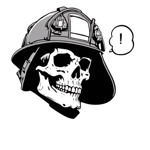 Skull Firefighter With Thought Bubble Today I Smashed A Window