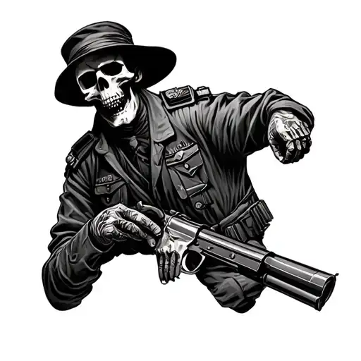 Death With Military Clothing