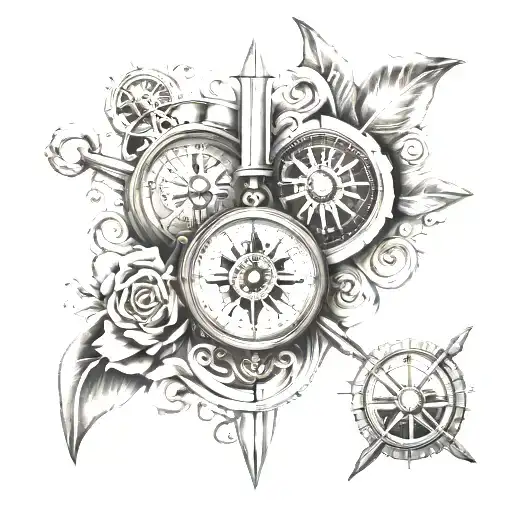 Pentalfa And Compass And Pirates