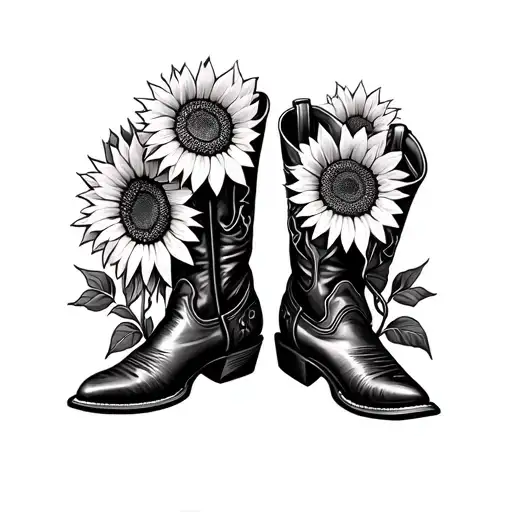 Cowboy Boots And Sunflowers