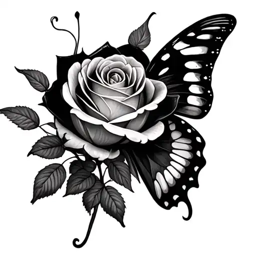 Rose And Butterfly