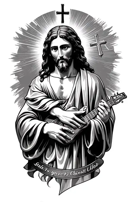 Jesus Christ And A Band Around My Wrist With A Cross In The Band