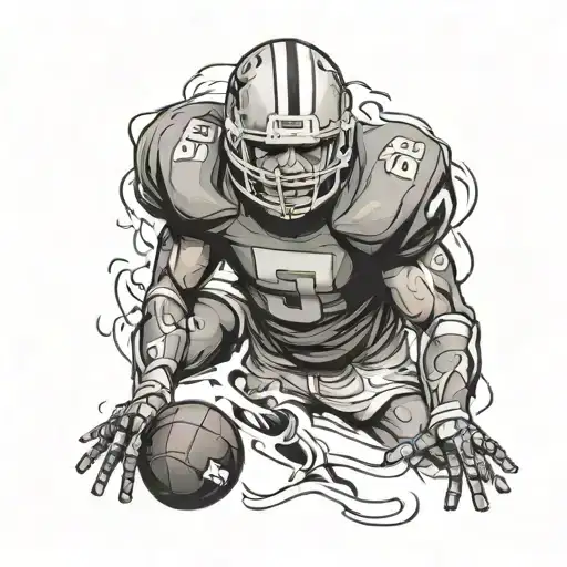 Football Player Surrounded