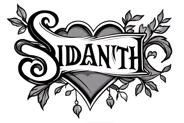 Siddanth Name Inside Representing The Client's Love