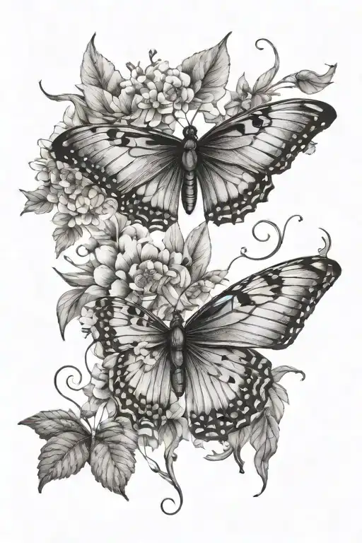 Butterfly And Botanicals Surrounding
