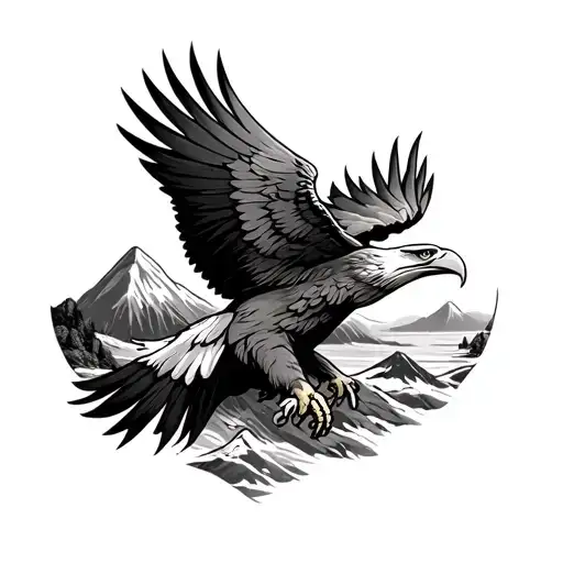 Eagle And Mountains
