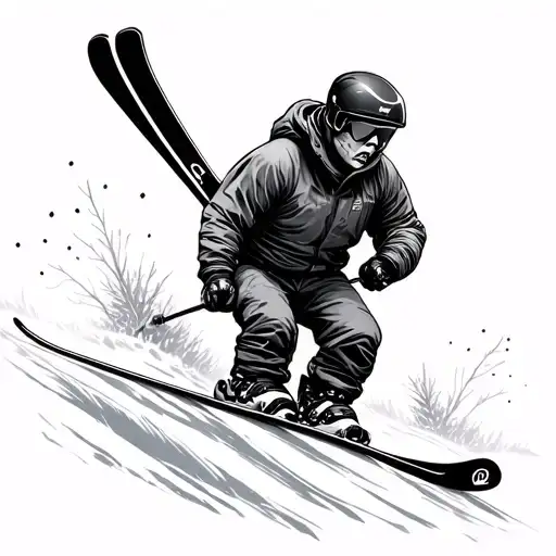Ski Unique Tattoo Design