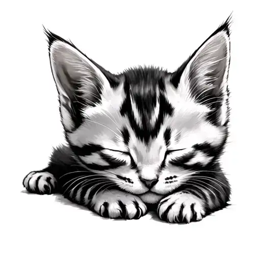 Tiny Kitten Sleeping