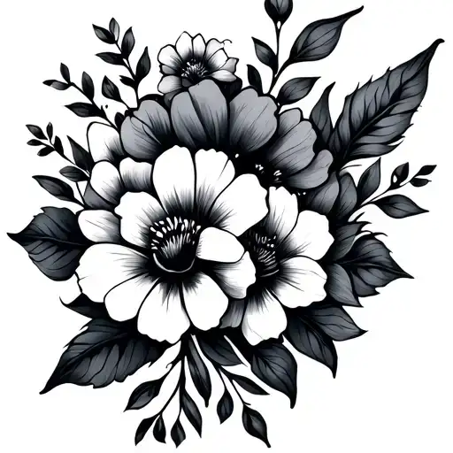 999 Fineline Tattoo With Flowers Infinity